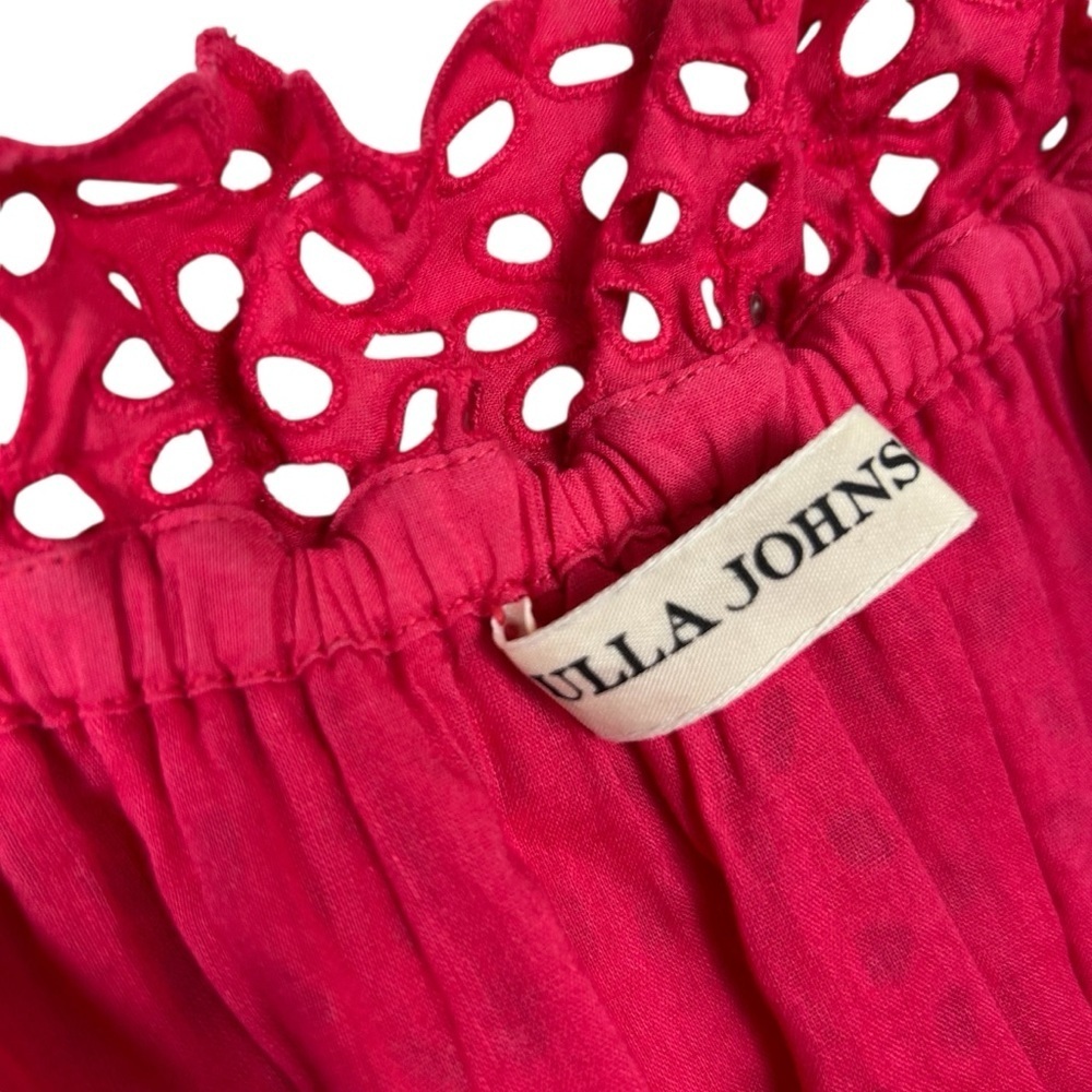 Ulla Johnson Hollie Lace Midi Dress Sz 2 Red Feminine Boho - Picture 9 of 10